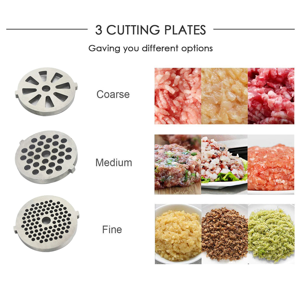 Electric Meat Mincer 3000W Heavy Duty Stainless Steel Food Processor – Silver