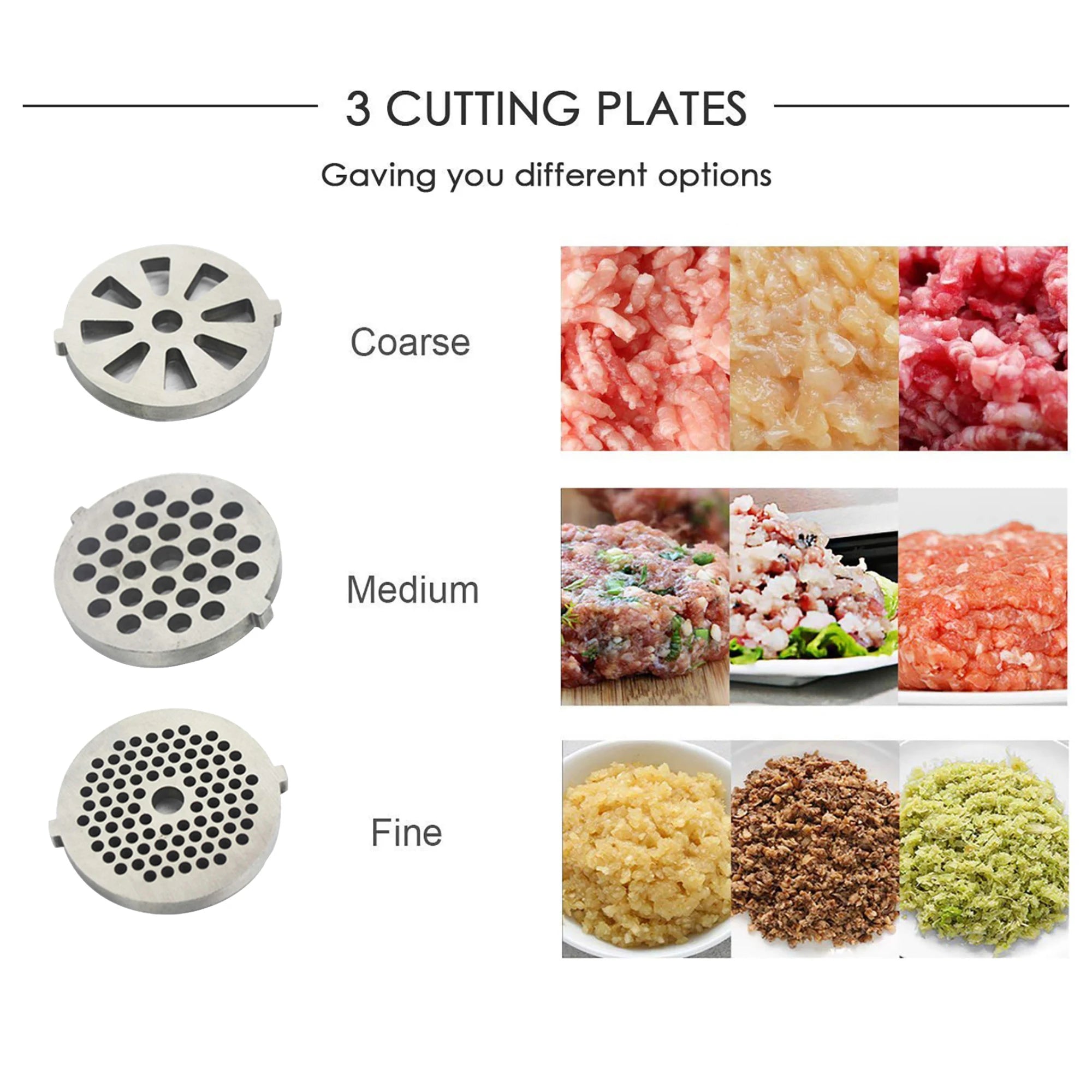 Electric Meat Mincer 3000W Heavy Duty Stainless Steel Food Processor – Silver