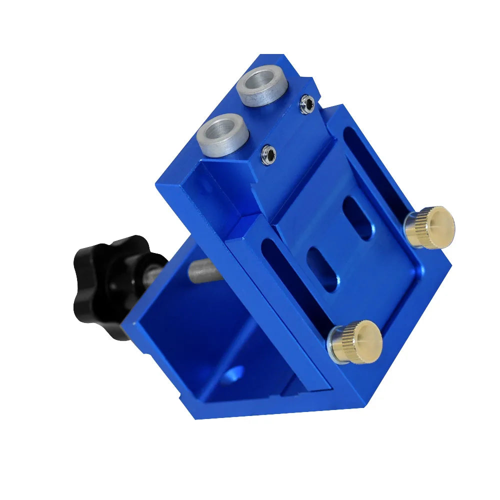 Pocket Hole Jig Kit with Drill Guide Step Bit Screws and Wooden Plugs for Woodworking Blue