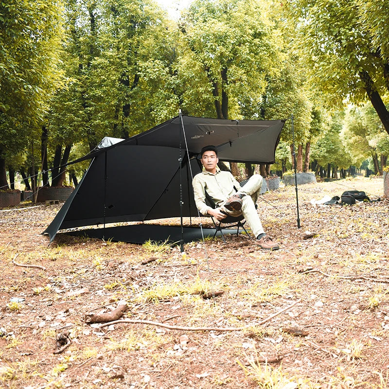Camping Tent 2 Person Ultralight 1180g 15D Silicone Nylon Waterproof Backpacking – Gray