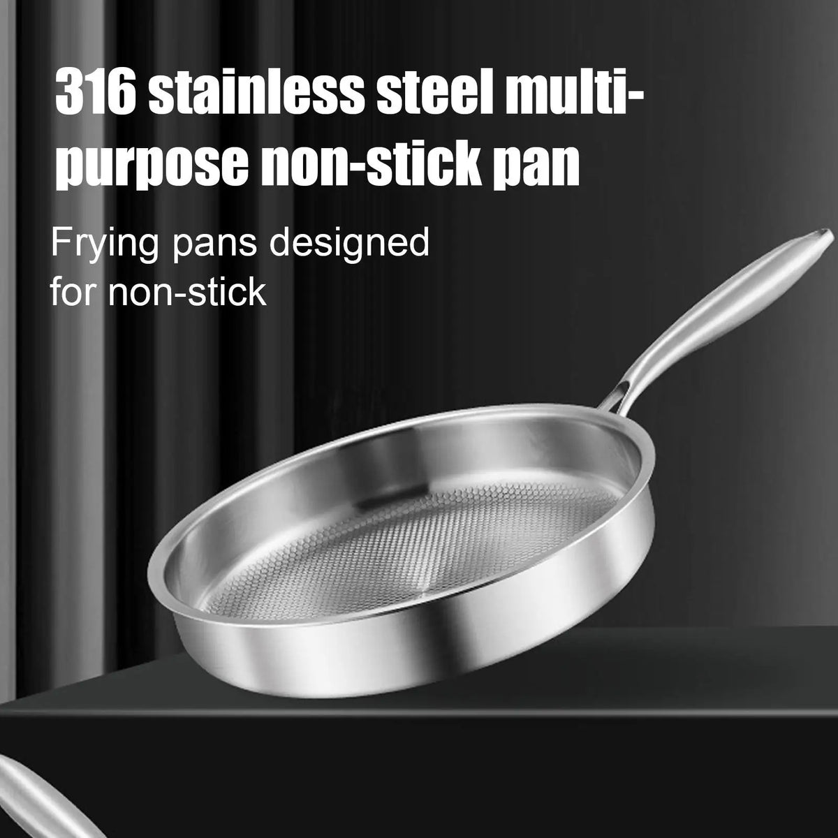 Titanium Frying Pan 30 cm with Glass Lid Uncoated Skillet for Gas and Induction