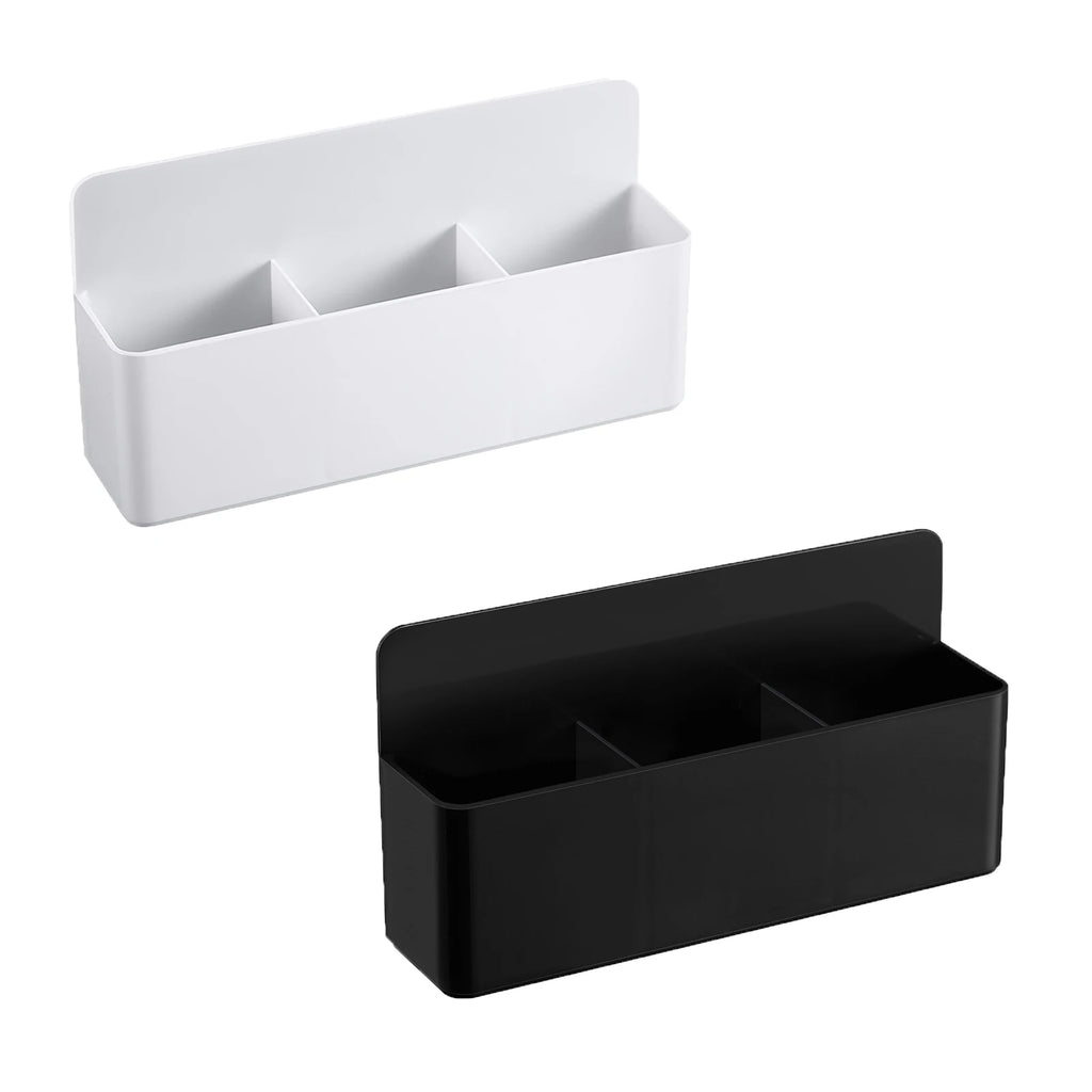 Magnetic Marker Holder 21cm 3 Slot Dry Erase Pen Organiser Durable Storage Rack - White