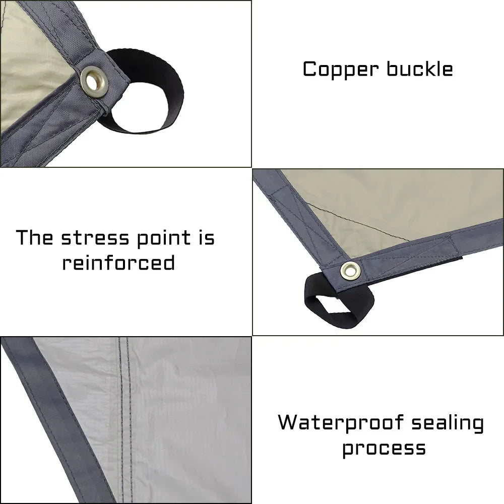 5.1×5.1m Large Waterproof Butterfly Camping Tarp Sun Shelter – Khaki
