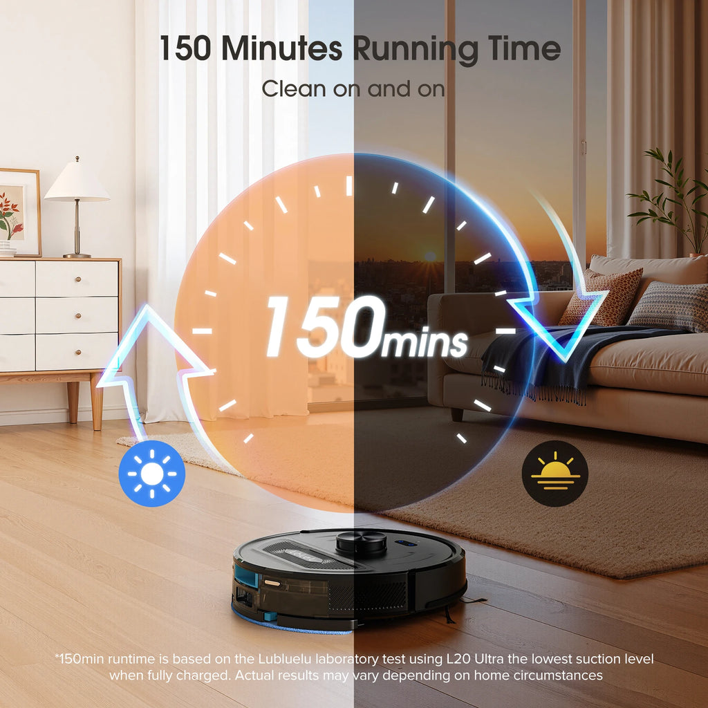 Robot Vacuum Cleaner 6000Pa LiDAR Navigation Vacuum Mop with Smart Mapping WiFi App Control Alexa