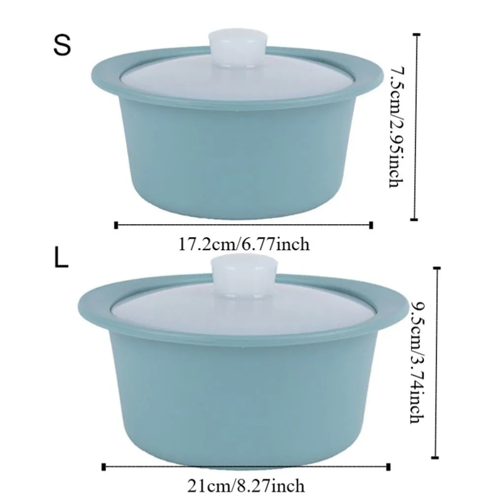 Large Silicone Microwave Steamer Bowl with Lid Heat Resistant Soup Container Lunch Box – Blue