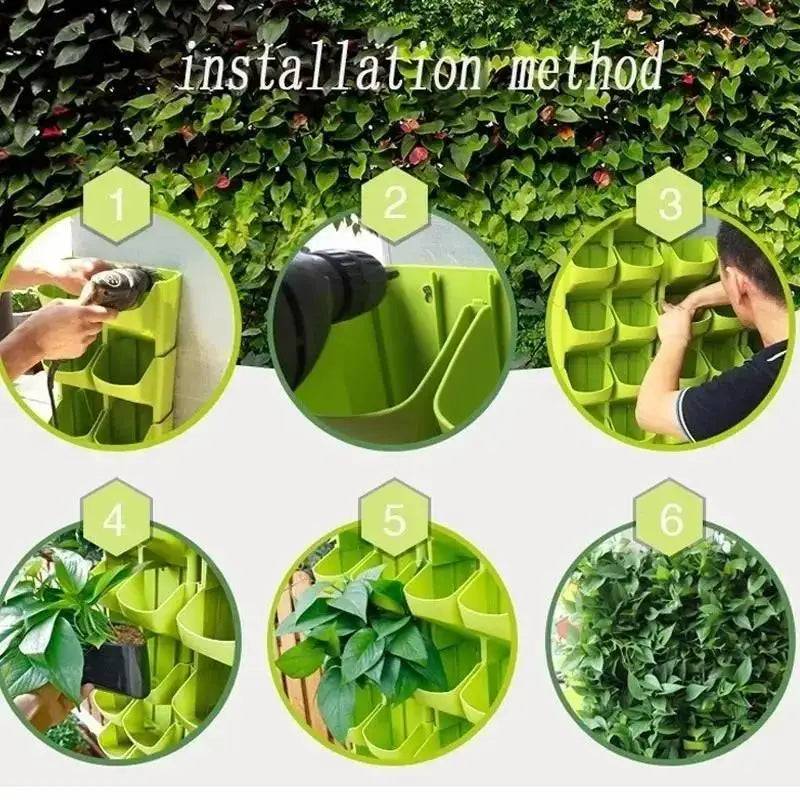 2-Pocket Wall Mounted Planter 26.5cm Plastic Vertical Garden Flower Pot – White