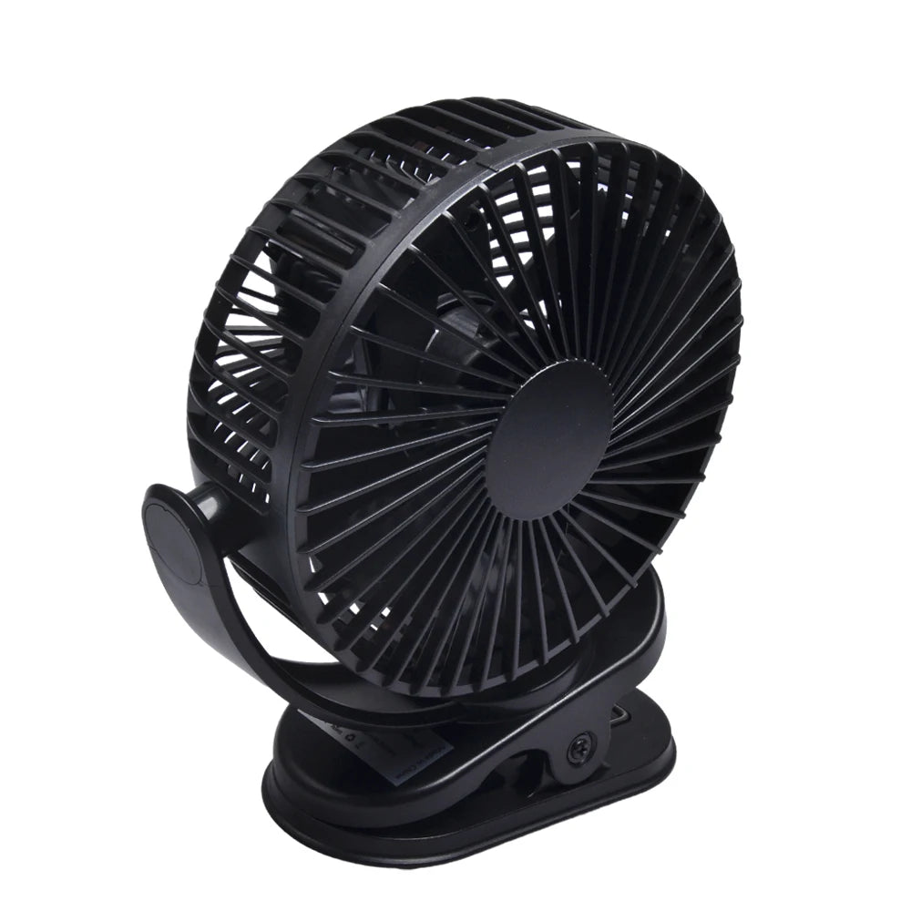 Rechargeable Clip Fan 5 Inch 5000mAh 4 Speed Portable Desk Fan USB-C - White