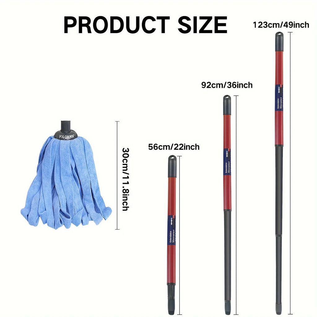Microfiber Mop with 49 Inch Handle Commercial Floor Cleaning Mop with Refill Head Blue
