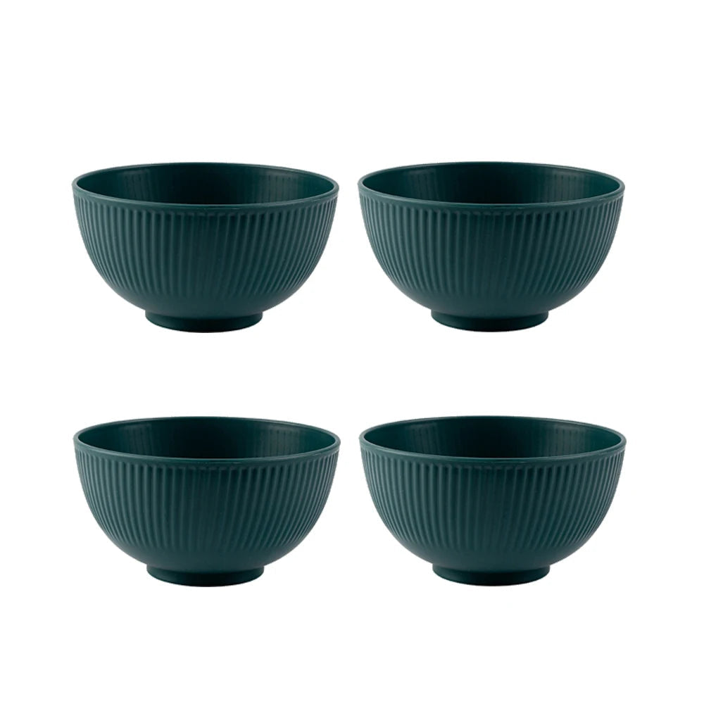 4 Piece Wheat Straw Bowl Set Shatter Resistant Reusable Serving Bowls for Home and Dining – Green