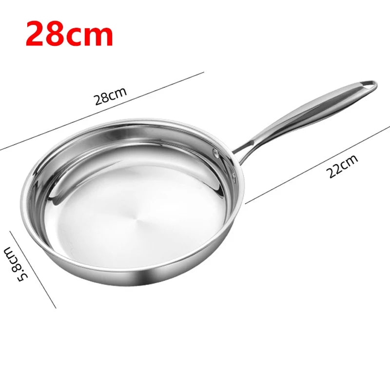 Frying Pan 28cm Tri Ply Stainless Steel Induction Compatible Skillet
