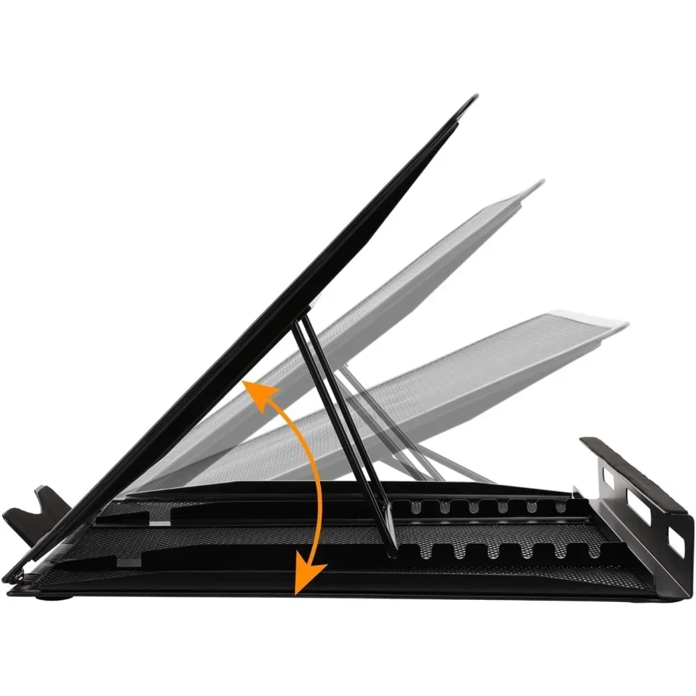 Adjustable Metal Mesh Laptop Stand Foldable Ergonomic Notebook Riser 10 to 17.3 Inch – Black