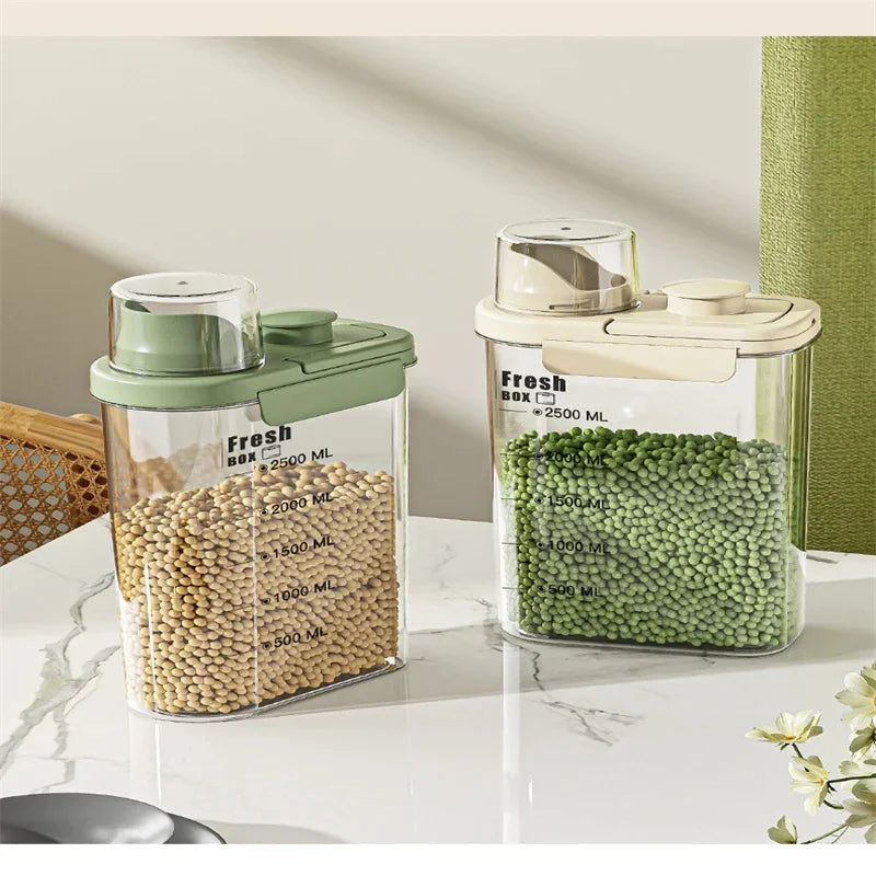 2800ml Airtight Food Storage Container Moisture-Proof Rice Grain Storage – Cream Yellow
