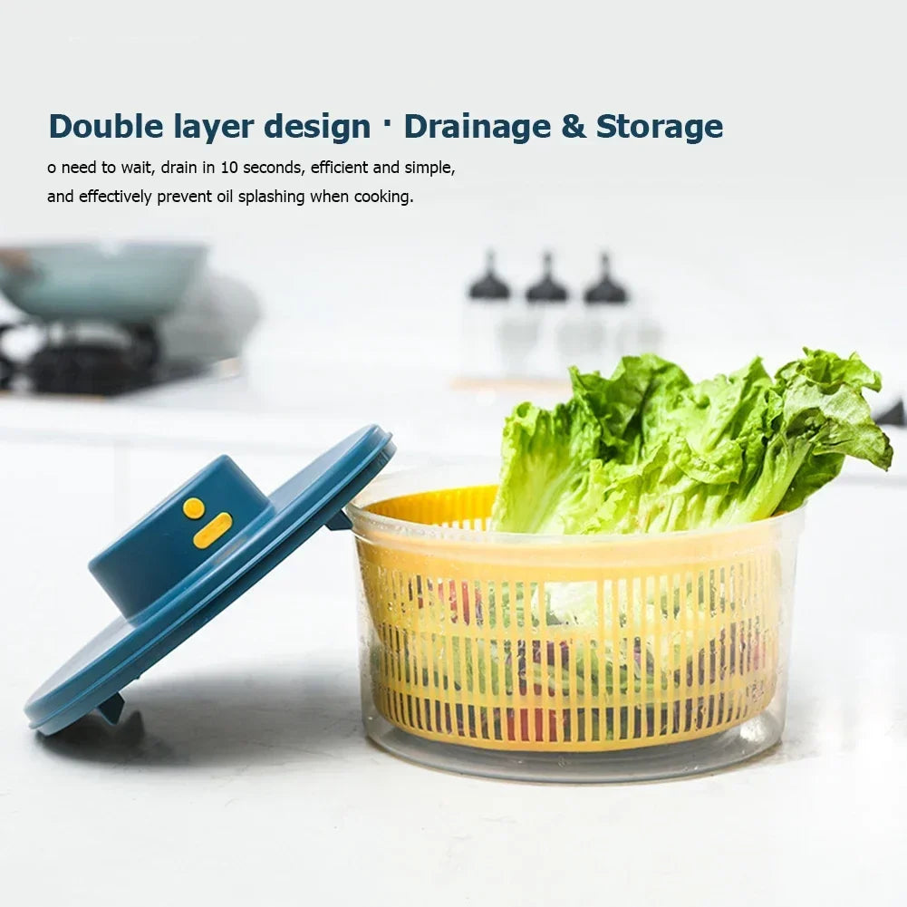 Salad Spinner 3L Rechargeable Vegetable Dryer 1200mAh USB Powered Lettuce Washer with 20W Motor