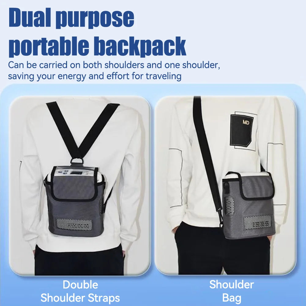Portable Oxygen Concentrator 1-5L Adjustable Flow Rechargeable Oxygen Machine with Carry Bag One Battery
