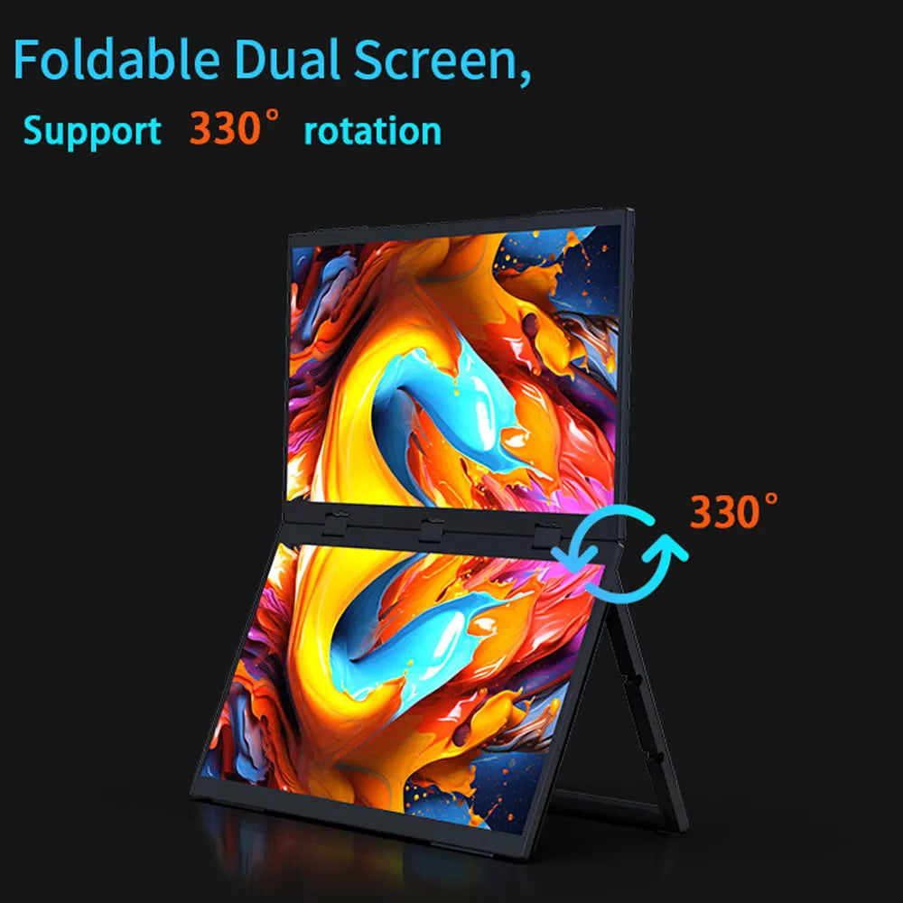 Dual Screen Monitor 18.5 Inch 1080P IPS Portable Laptop Screen Extender Non-Touch – Black