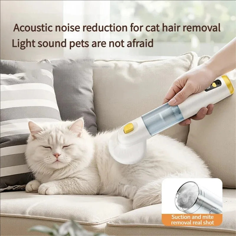 Pet Hair Vacuum 0.5 L Handheld USB Rechargeable Cleaner with Brush - Yellow