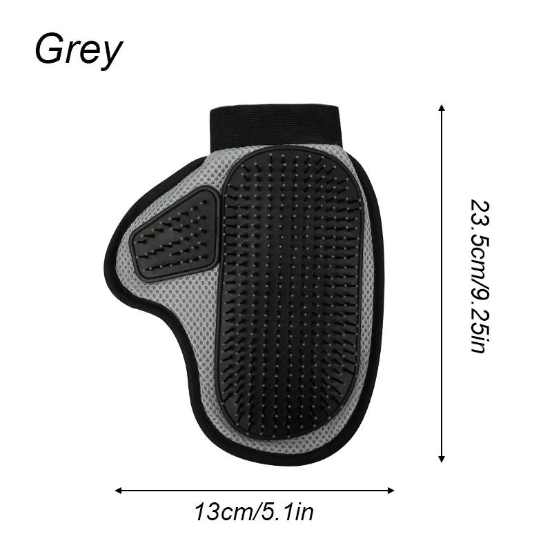 Pet Grooming Glove Washable Hair Removal Brush for Cats and Dogs - Grey