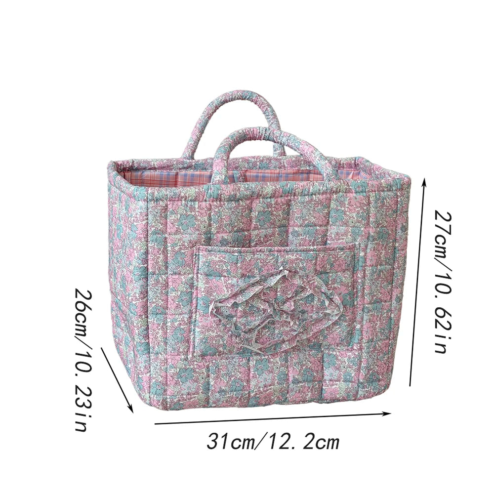 Storage Basket Foldable Fabric Organiser with Handle for Home Storage - Purple