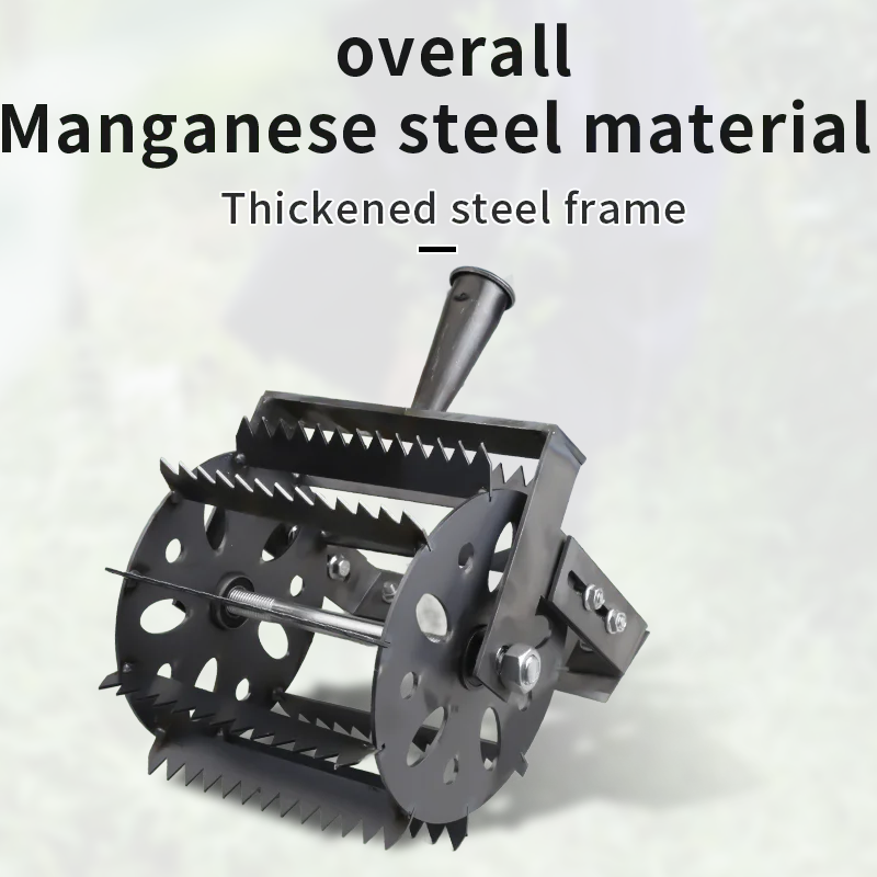 Manual Garden Cultivator Weeder Heavy Duty Soil Loosening Tool 10 Tooth Rolling Head