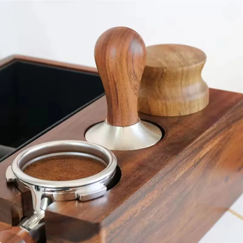 Coffee Tamper 51mm Espresso Press with Solid Wood Handle and 304 Stainless Steel Base