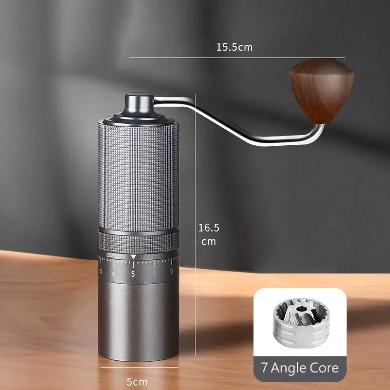 Manual Coffee Grinder 7 Core Stainless Steel Espresso Grinder - Gray