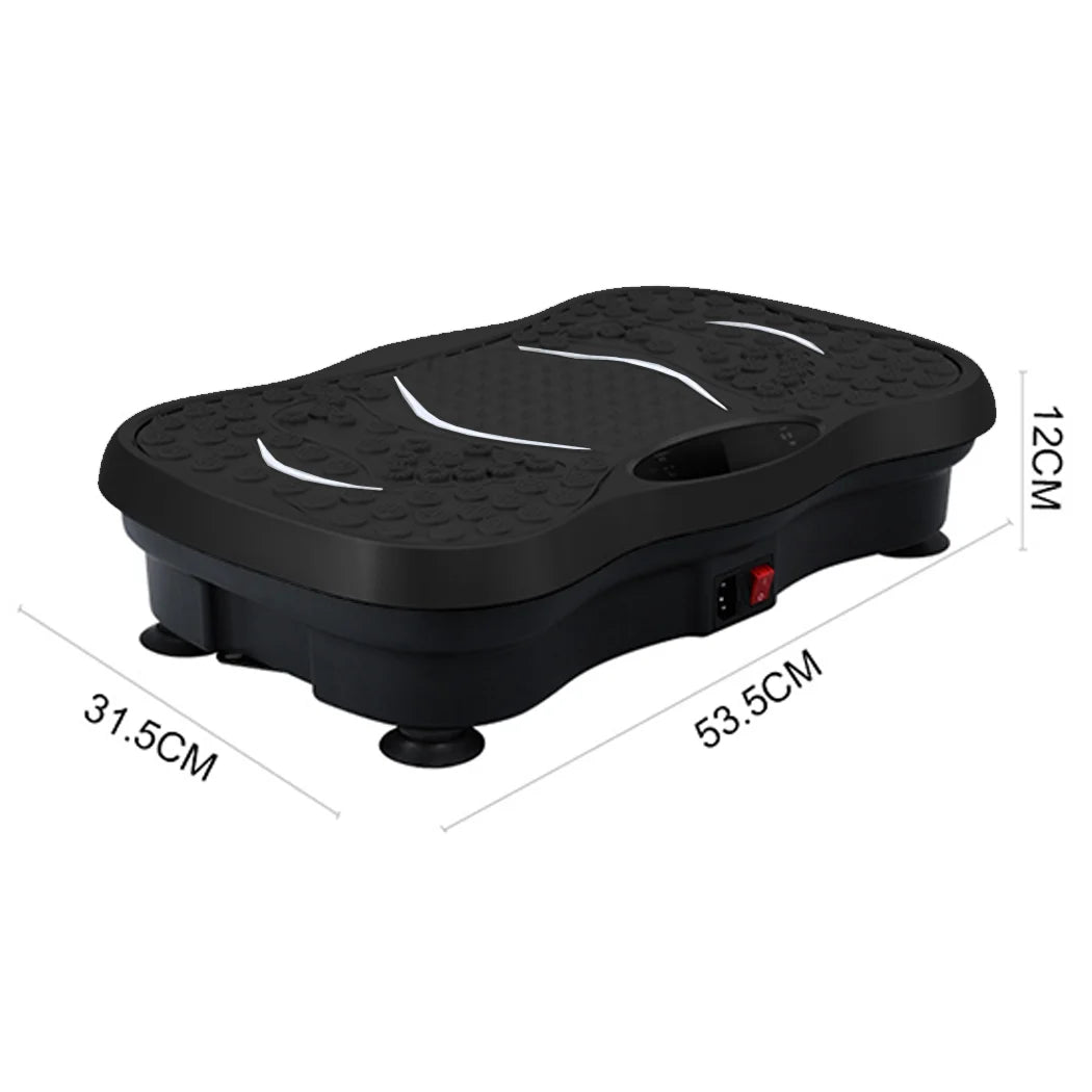 Vibration Machine Platform Full Body Fitness Trainer with Resistance Bands and Remote Control – Black
