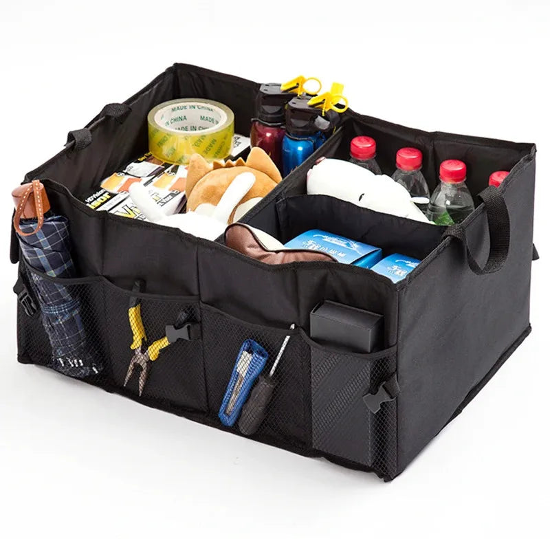 Car Boot Organiser 54 cm Collapsible Cargo Storage Box with Handles - Black