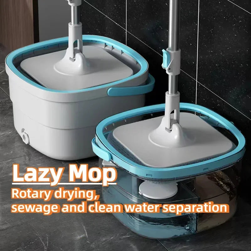 Mop and Bucket Set 31cm Hands Free Spin Dry Microfibre Floor Cleaning System