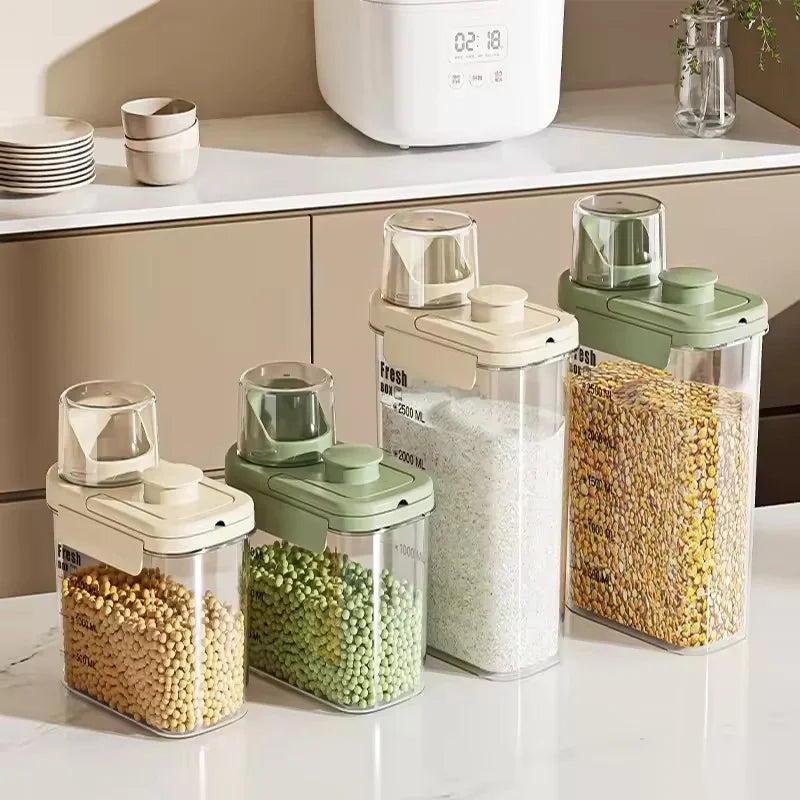 2800ml Airtight Food Storage Container Moisture-Proof Rice Grain Storage – Cream Yellow