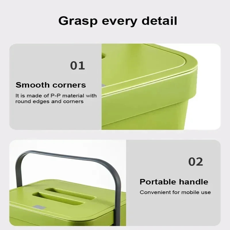 Hanging Rubbish Bin 3L Wall Mounted No-Drill Foldable Kitchen Waste Bin - Blue