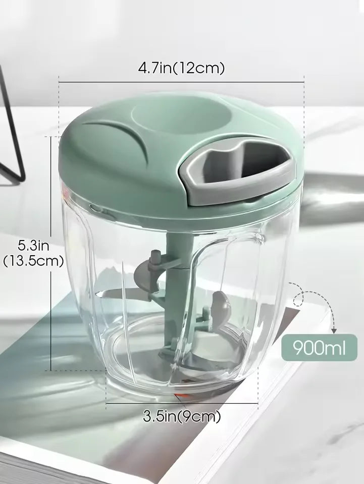 Manual Meat Mincer 900mL Hand Pull Food Chopper Garlic Vegetable Onion Grinder – Green