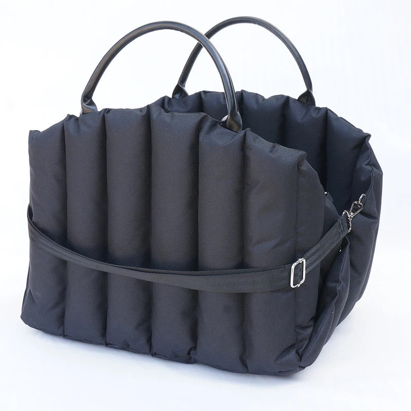 Pet Carrier Bag Portable Foldable Soft Travel Pet Handbag - Black