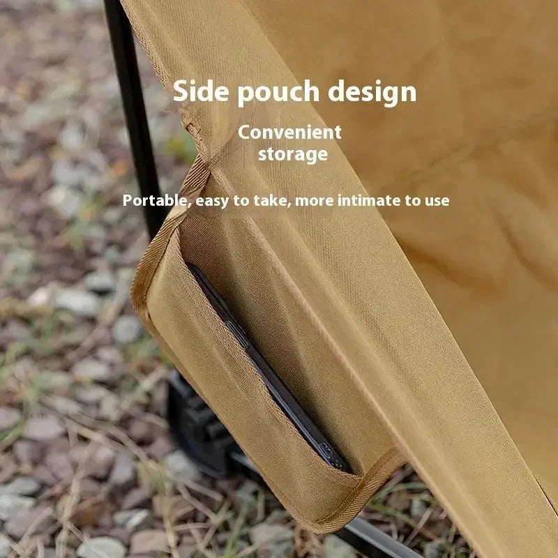 Camping Folding Chair Aluminum Alloy Ultra Lightweight Beach Seat - Khaki