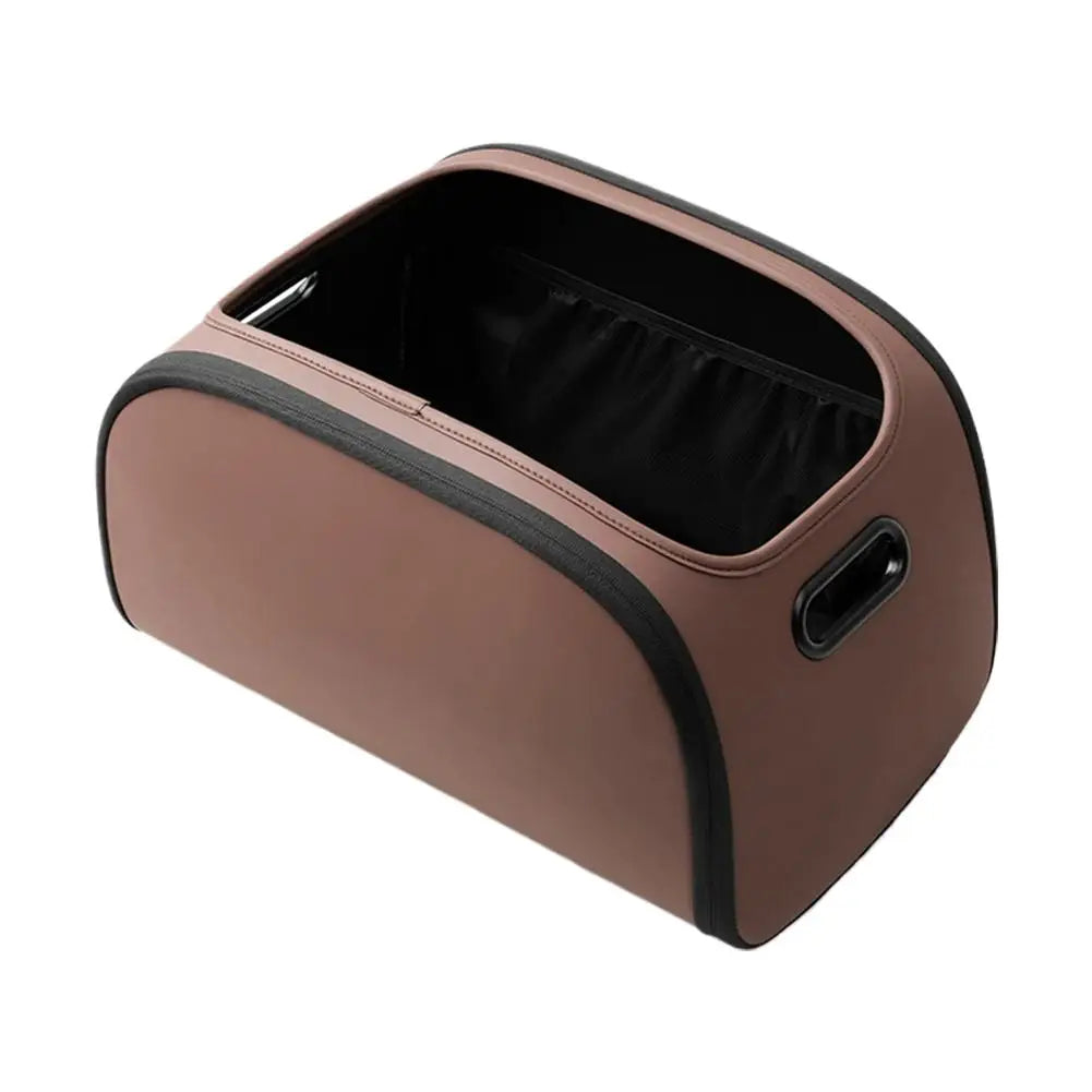 Car Trunk Organizer 39cm Built In Mesh Pockets Multi Layer Storage Box - Brown