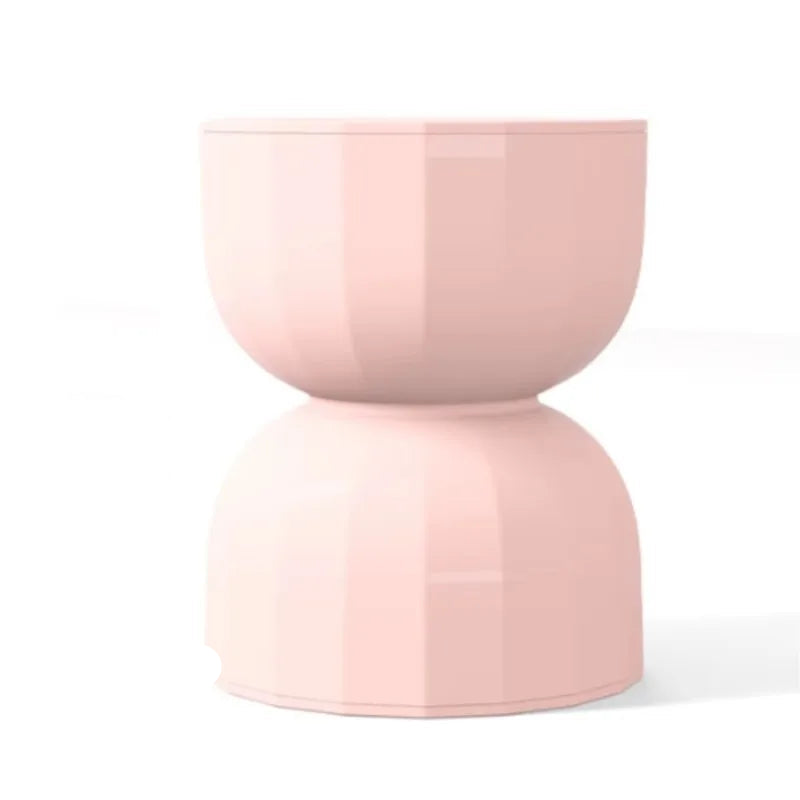 Side Table 45cm Hourglass Shape Stool Accent Coffee Table – Pink