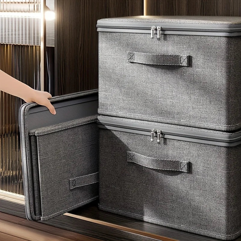 Large Capacity Wardrobe Storage Box with Lid & Zipper – Large