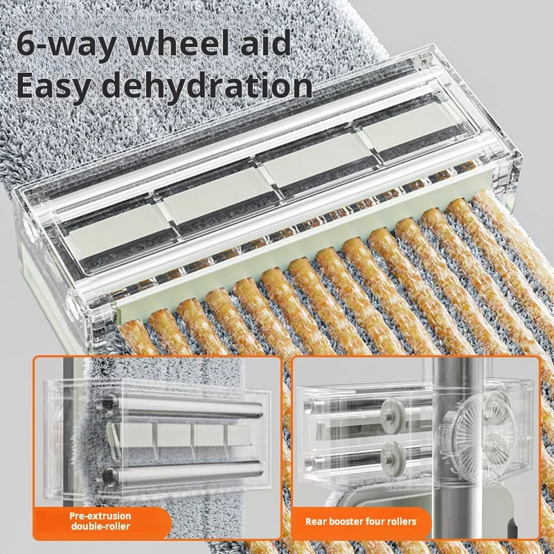 Flat Mop Hand Wash Free Microfiber Floor Cleaner Rotating Wet Dry Cleaning Tool 36cm 1 Cloth