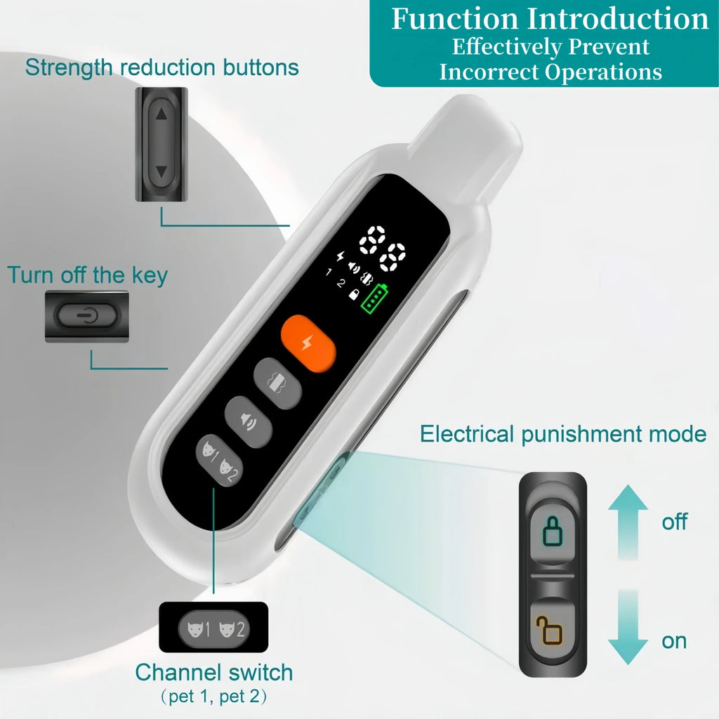 Rechargeable Remote Dog Training Collar Waterproof Range Adjustable Modes - Single Collar