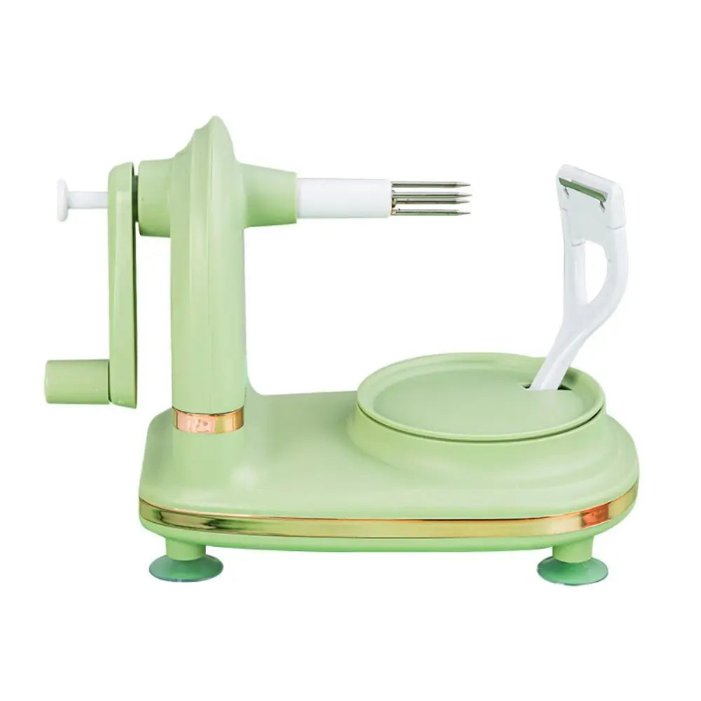 Manual Hand Crank Fruit Peeler with Suction Base Stainless Steel Rotating Peeling Machine – Light Green