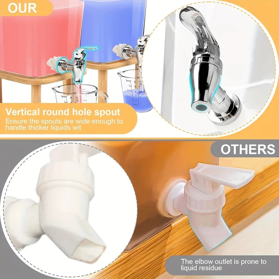Laundry Detergent Dispenser Liquid Soap Storage Container with Stainless Steel Tap Countertop Laundry Organiser