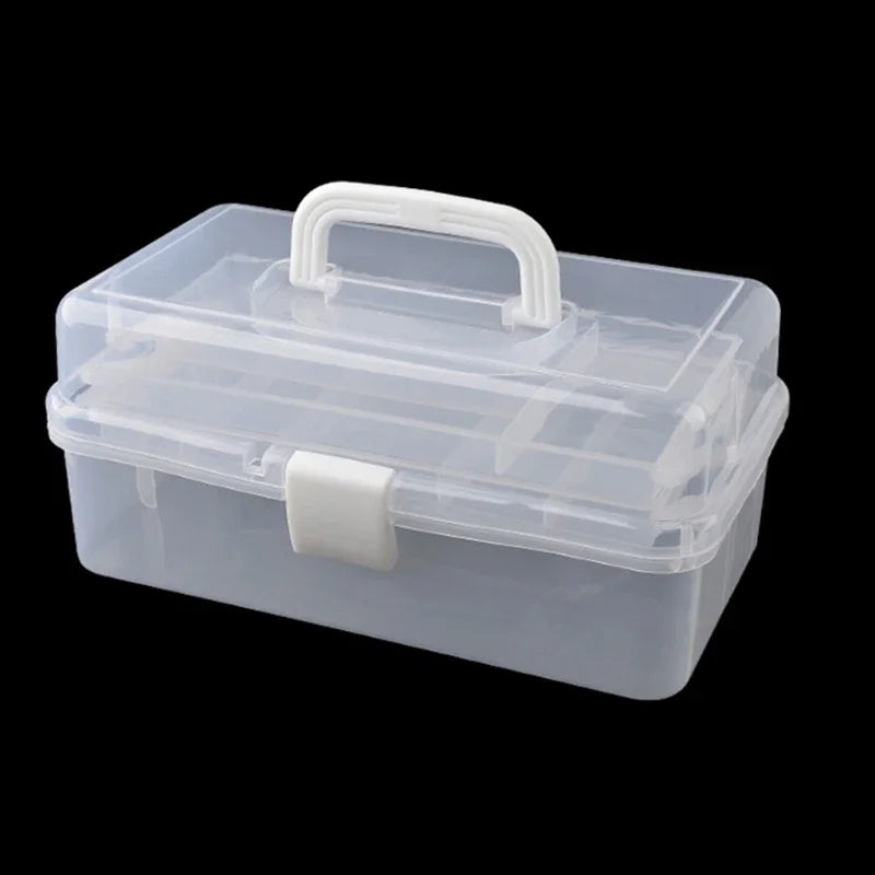 Storage Box 30.5cm 3 Layer Foldable Waterproof Craft and Sewing Organiser Case - Red