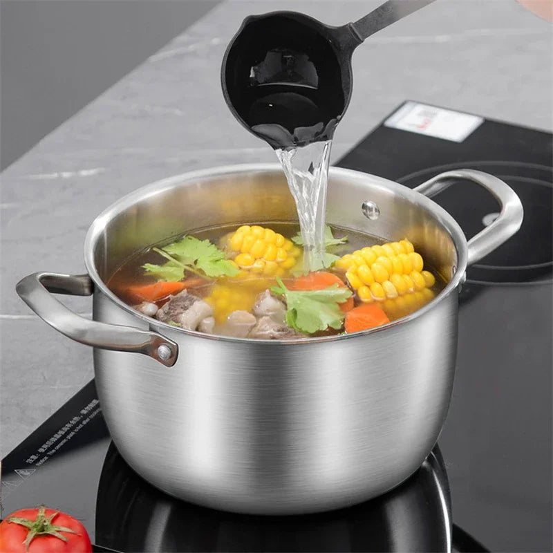 Soup Pot 28cm 316 Stainless Steel Deep Stock Cooking Pot with Lid