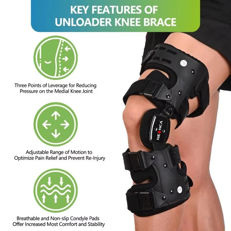 Adjustable Knee Brace Support Heavy Duty Hinged Stability Trainer for ACL Meniscus Joint Protection - Right