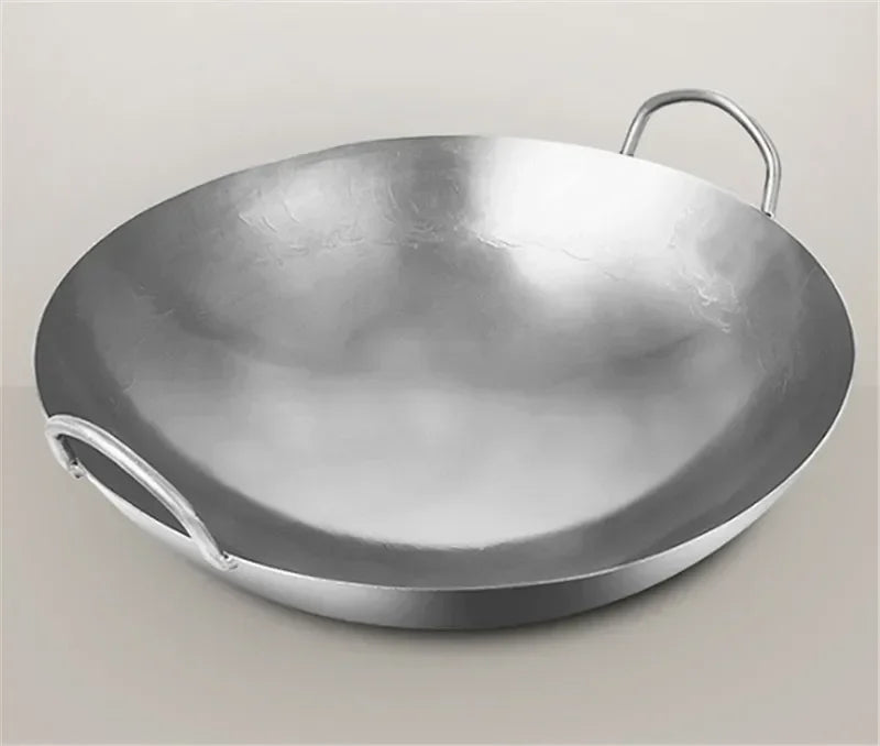 Wok 43cm Commercial Grade Stainless Steel Round Bottom Stir Fry Cooking Pan