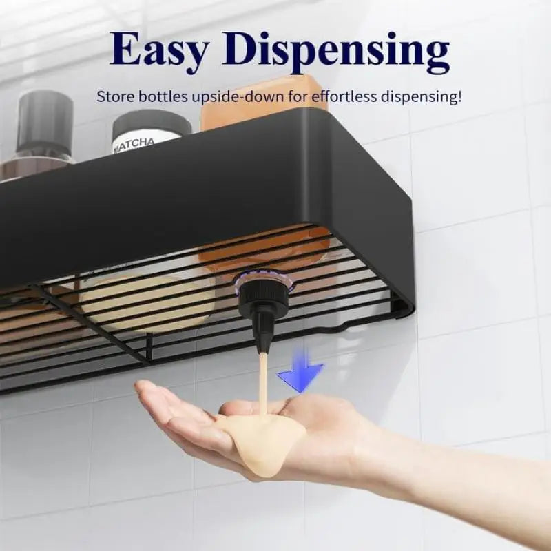 Large Adhesive Shower Caddy 2 Pack Wall Mounted Metal Bathroom Storage Shelves – Black