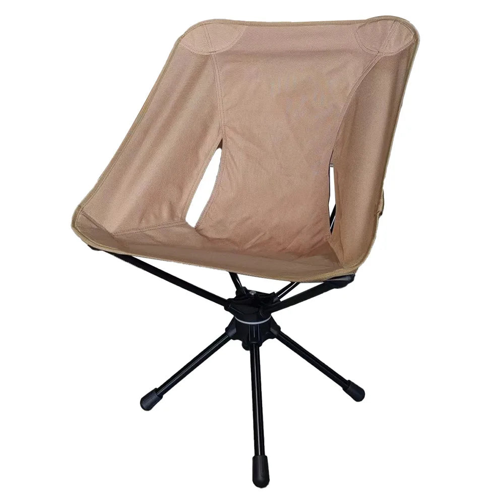 Camping Chair 360° Swivel Foldable Portable Outdoor Chair 7075 Aluminium Frame with Carry Bag - Khaki