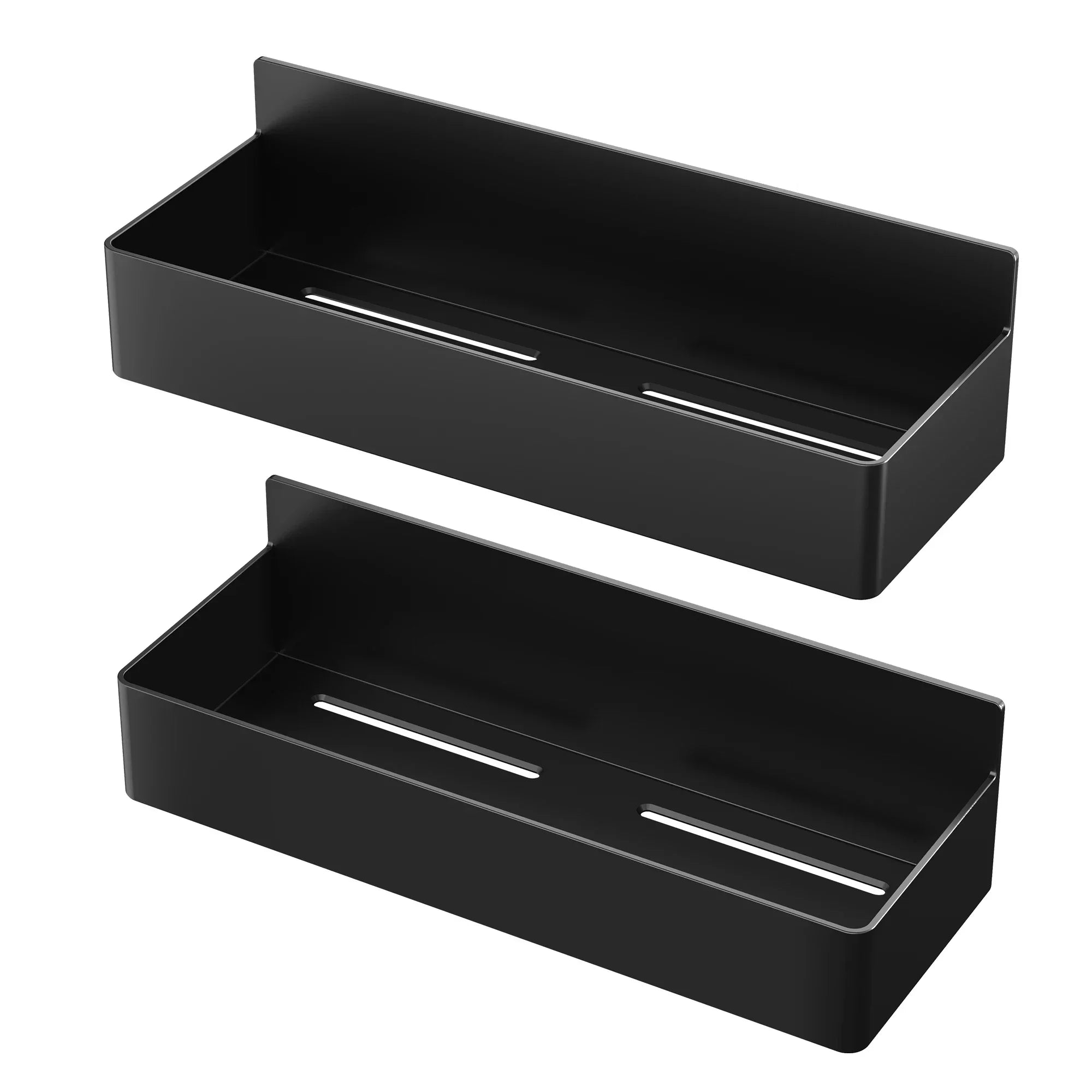 2-Tier Magnetic Refrigerator Storage Shelves Plastic Spice Organizer Rack – Black