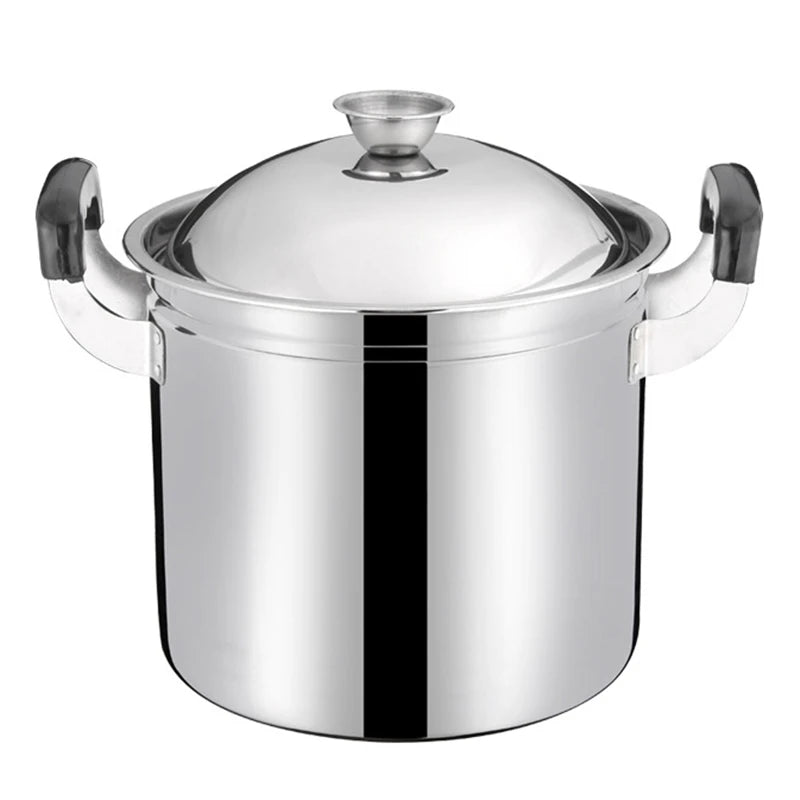 Soup Stock Pot 6.6L Stainless Steel Deep Cooking Pot with Lid – 22cm