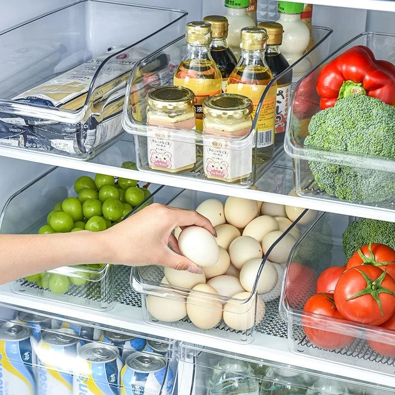 Fridge Organiser Bin 31 cm PET Food Storage Container with Handles - Green