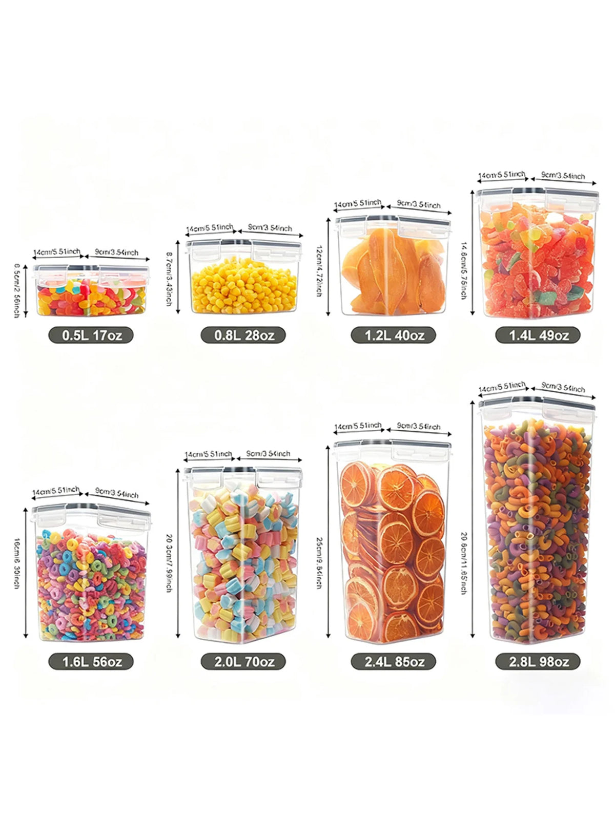 15-Piece Food Storage Containers BPA-Free Airtight Plastic Kitchen Organiser